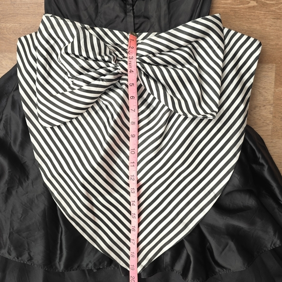 Vintage 80s Gunne Sax by Jessica McClintock Strapless Tiered Gown w Bow US 9 - Picture 15 of 16